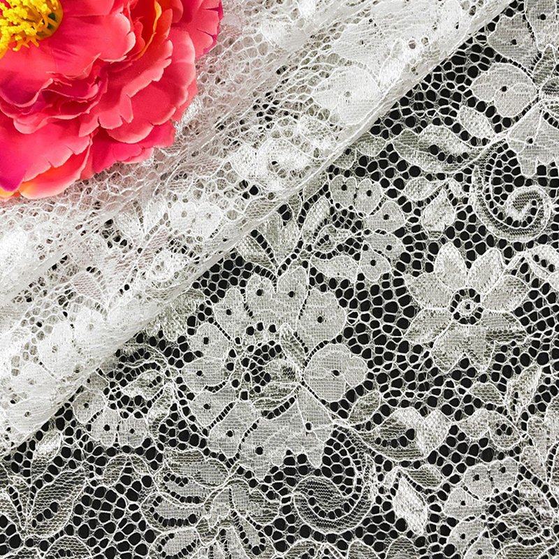 Floral Nylon Warp Knit Lace Fabric for Women's Wear Wholesale Supplier 4